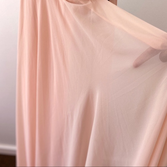 Lulus Blush Surplice Chiffon A-Line Long Gown - Picture 6 of 6